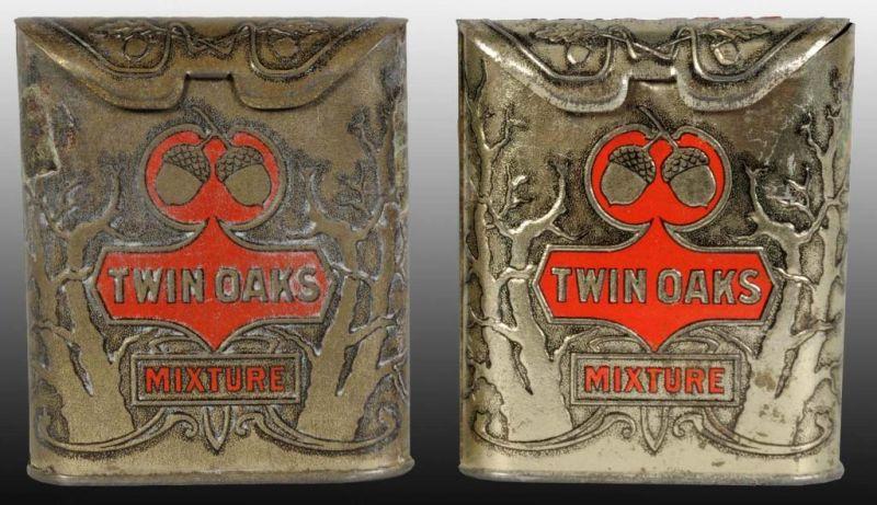 Appraisal: Lot of Twin Oaks Embossed Pocket Tobacco Tins Description Includes