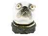 Appraisal: A PEWTER-MOUNTED CONTINENTAL ENAMEL PUG'S HEAD BONBONNIERE in white with