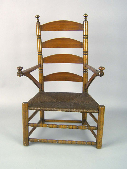 Appraisal: New York or Connecticut William Mary armchair ca with slat