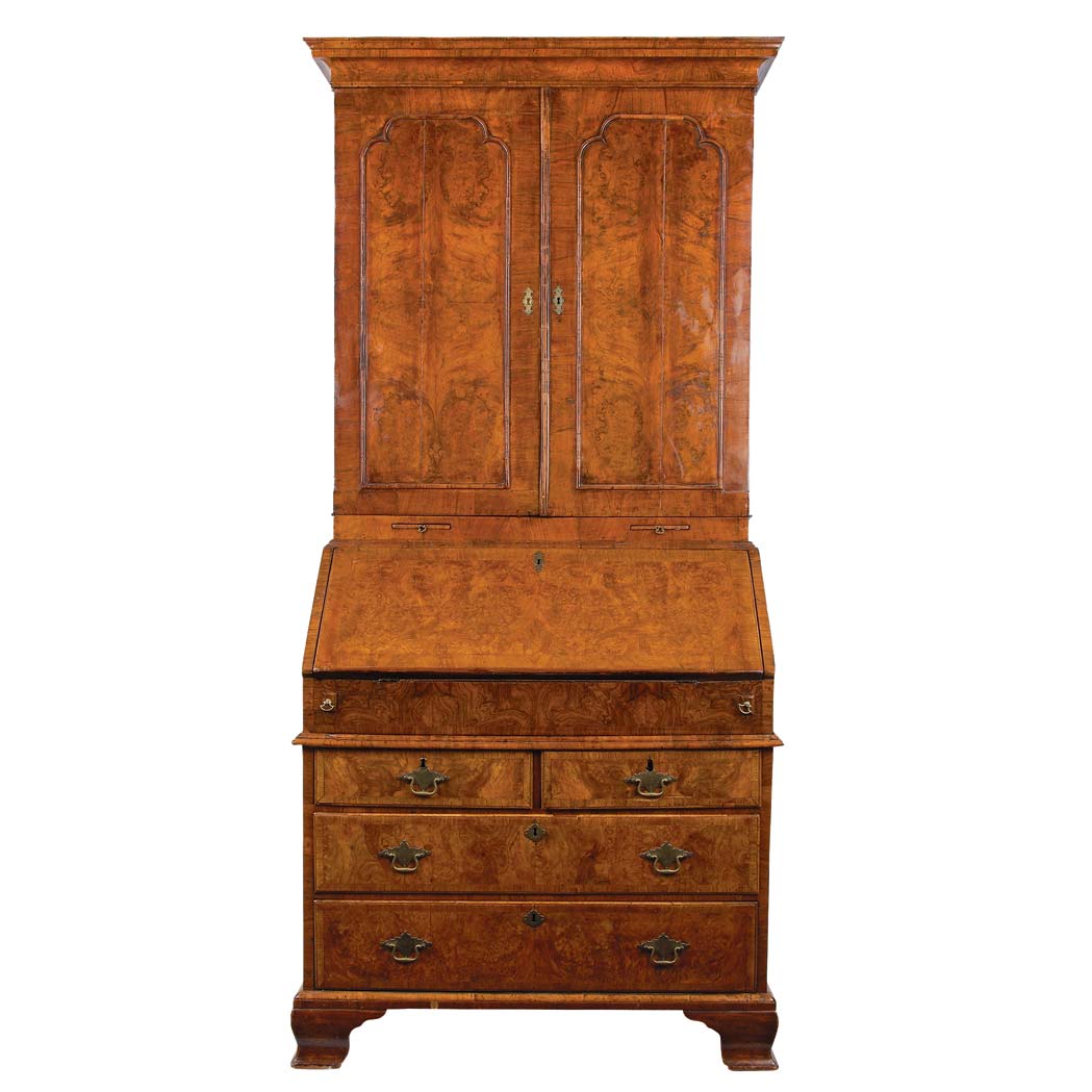 Appraisal: George II Walnut Bureau Bookcase Second quarter of the th