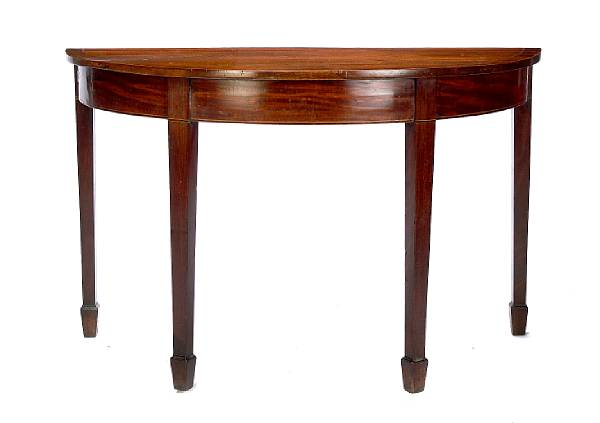 Appraisal: A George III inlaid mahogany side table late th century