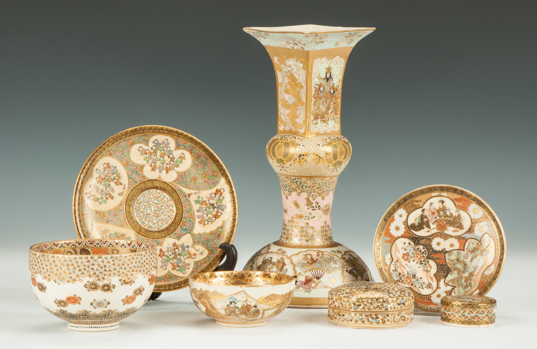 Appraisal: Group of Japanese Satsuma Items Late th early th Some