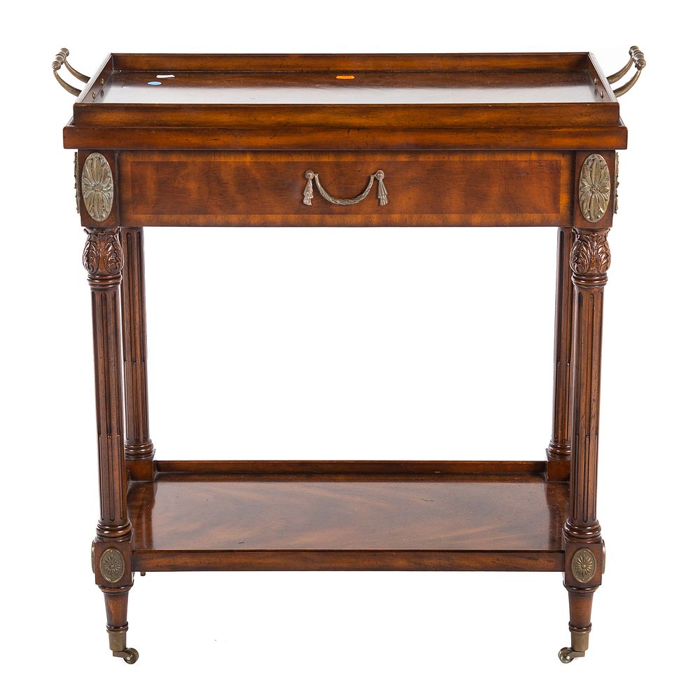 Appraisal: Maitland-Smith Regency Style Mahogany Tea Cart With removable two-handle tray