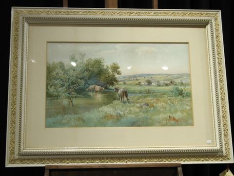 Appraisal: FRANCIS WHEATON ENGLISH COUNTRYSIDE Watercolor x in sight Framed signed