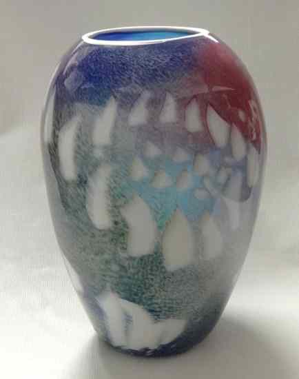 Appraisal: Signed and dated William Morris art glass vase '' Ht