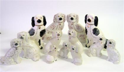 Appraisal: Group of Staffordshire figures of spaniels and poodles early th