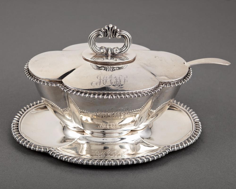 Appraisal: Victorian Sterling Silver Covered Sauce Tureen John Tapley London with