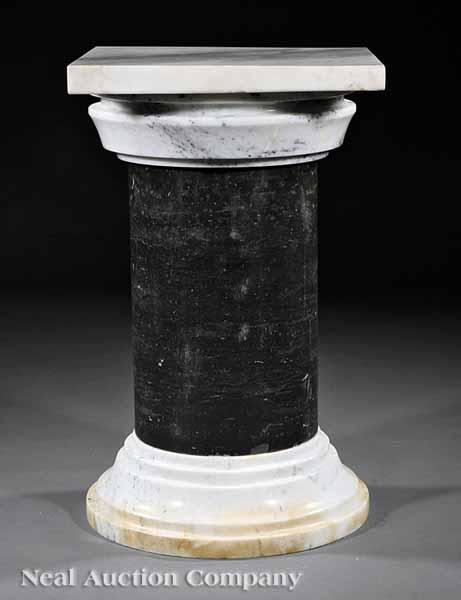 Appraisal: An Antique Carrara and Egyptian Marble Pedestal th c the