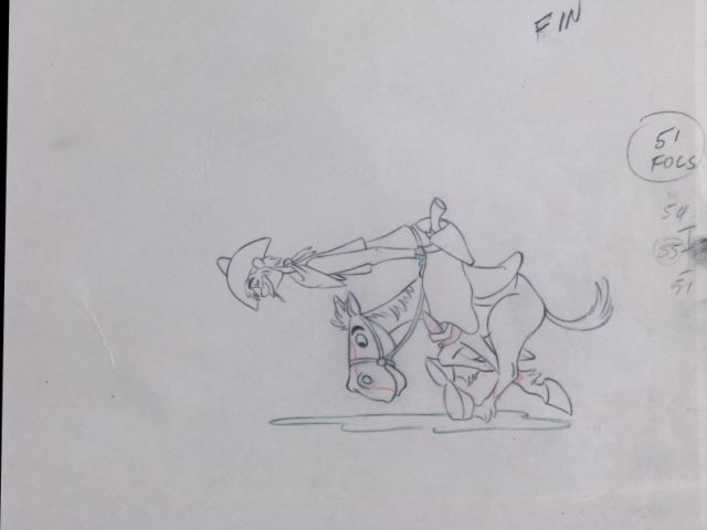 Appraisal: 's Disney Pecos Bill original production drawing Walt Disney Studios