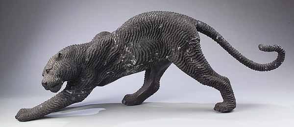 Appraisal: A Large Bronze Garden Figure of a Puma possibly Japanese