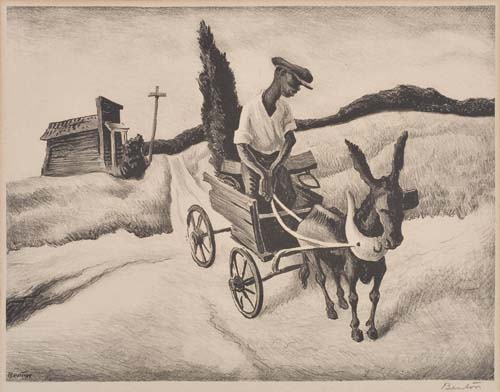 Appraisal: THOMAS HART BENTON Lonesome Road Lithograph x mm x inches