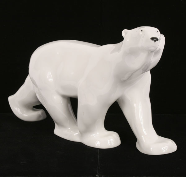 Appraisal: Large Russian porcelain polar bear figure Factory ink stamp H