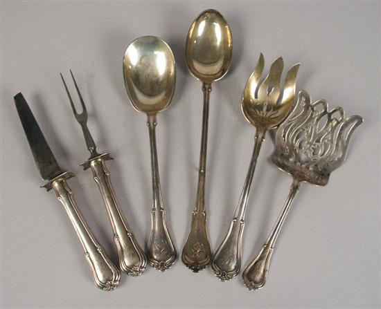 Appraisal: SET OF SIX AMERICAN SILVER SERVING PIECES Gorham maker including