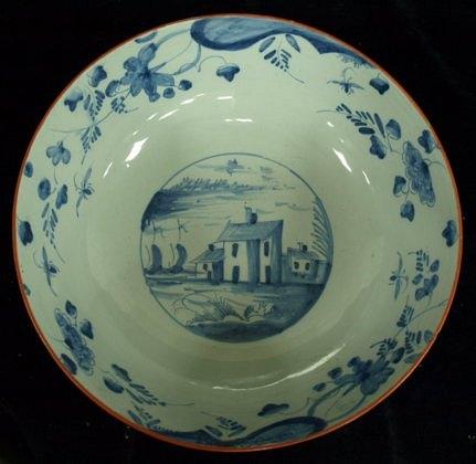 Appraisal: A late th Century blue and white Bristol Delft dish