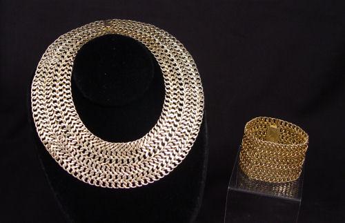 Appraisal: VINTAGE MEXICAN STERLING BRACELET AND NECKLACE BY FAR FAN ''