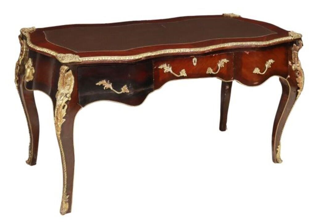 Appraisal: Louis XV style bureau plat late th c accented with