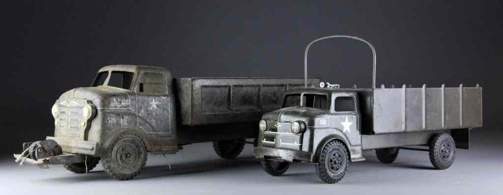 Appraisal: Antique Marx Lumar Army TrucksTo include an army truck with