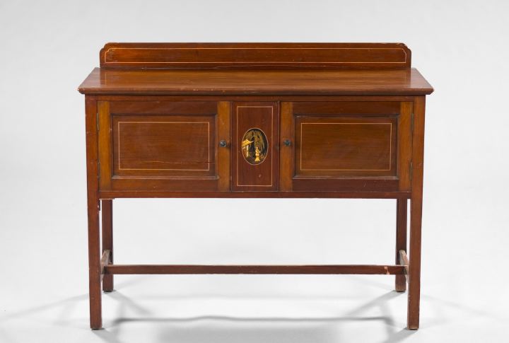 Appraisal: Edwardian Mahogany Side Cabinet ca the rectangular top with a