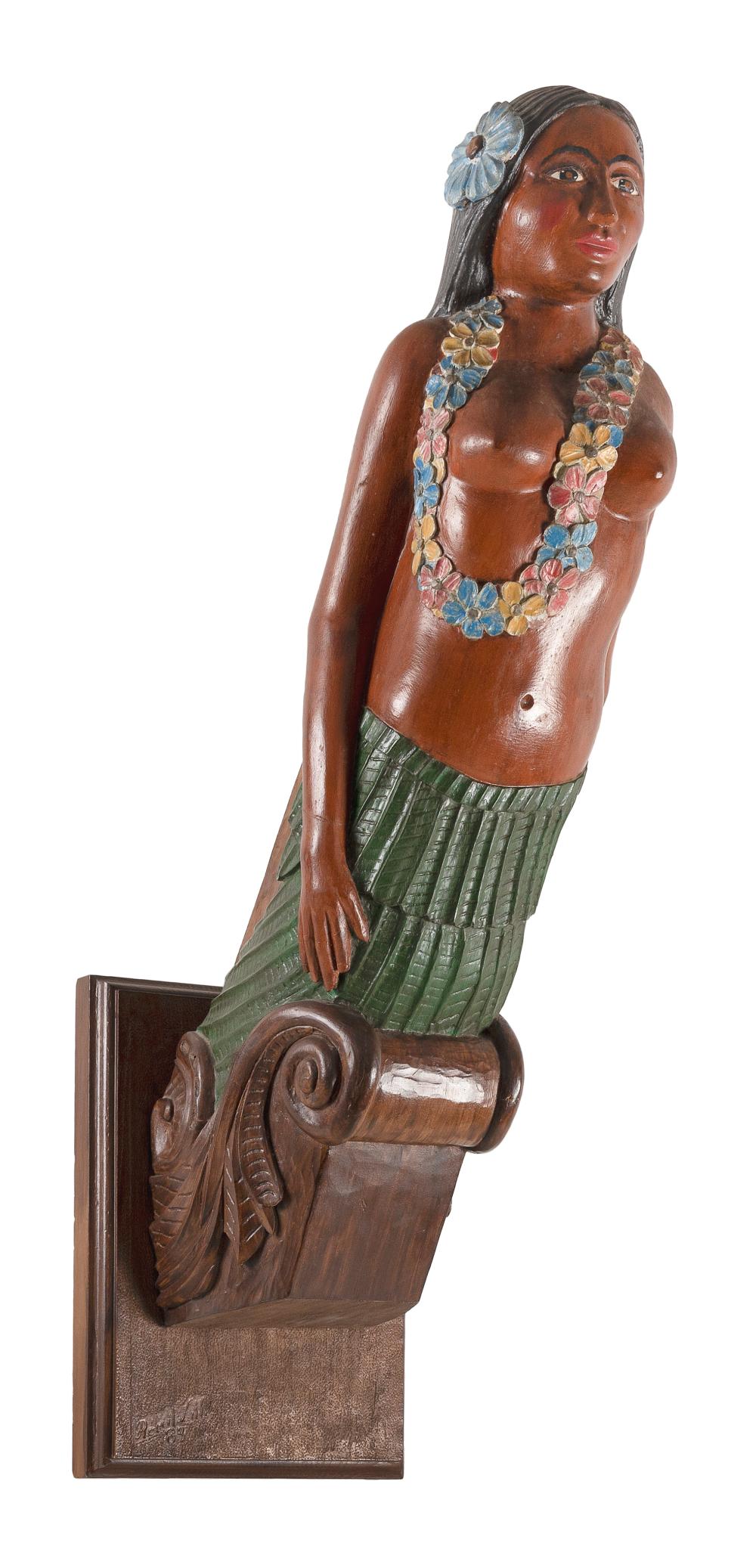 Appraisal: REPRODUCTION CARVING OF A NATIVE WOMAN IN THE STYLE OF