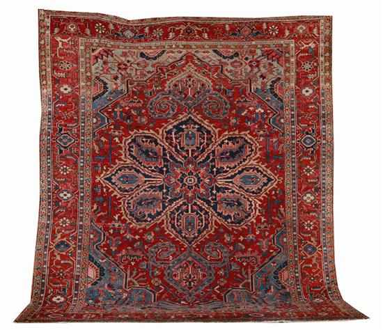 Appraisal: Antique Heriz carpet circa ' '' x ' '' some