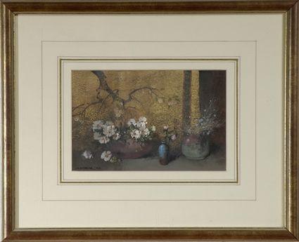 Appraisal: T Nicholas th C Still Life with Vases of Flowers