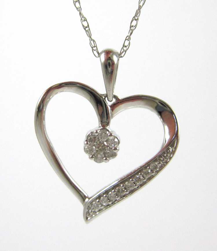 Appraisal: DIAMOND AND WHITE GOLD PENDANT NECKLACE with a k white