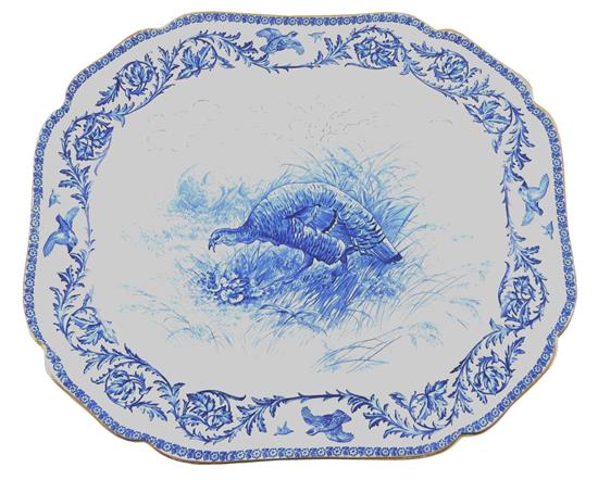 Appraisal: Royal Cauldon English blue and white transfer decorated turkey platter