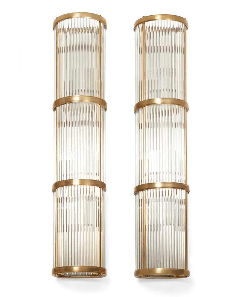 Appraisal: A pair of Ralph Lauren Allen linear sconces st Century