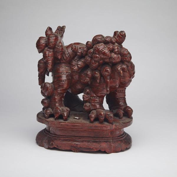 Appraisal: Rosewood Carved Figure of a Lion Carved in the round