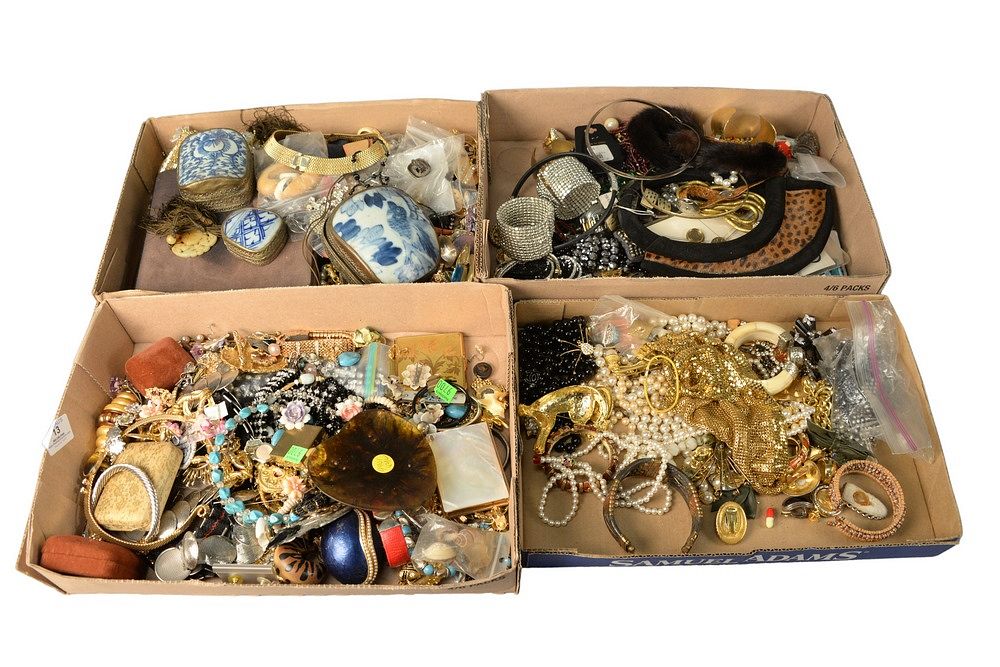 Appraisal: Four Tray Lots of Costume Jewelry to include earrings bracelets