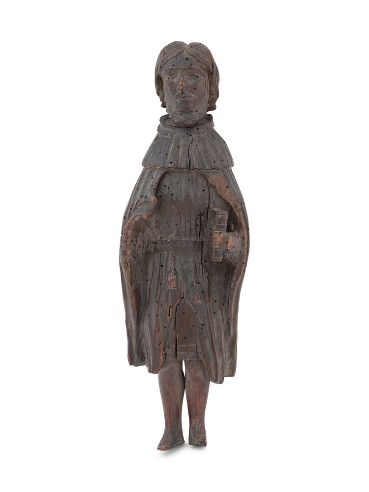 Appraisal: A French or Spanish Carved Wood Figure of a King