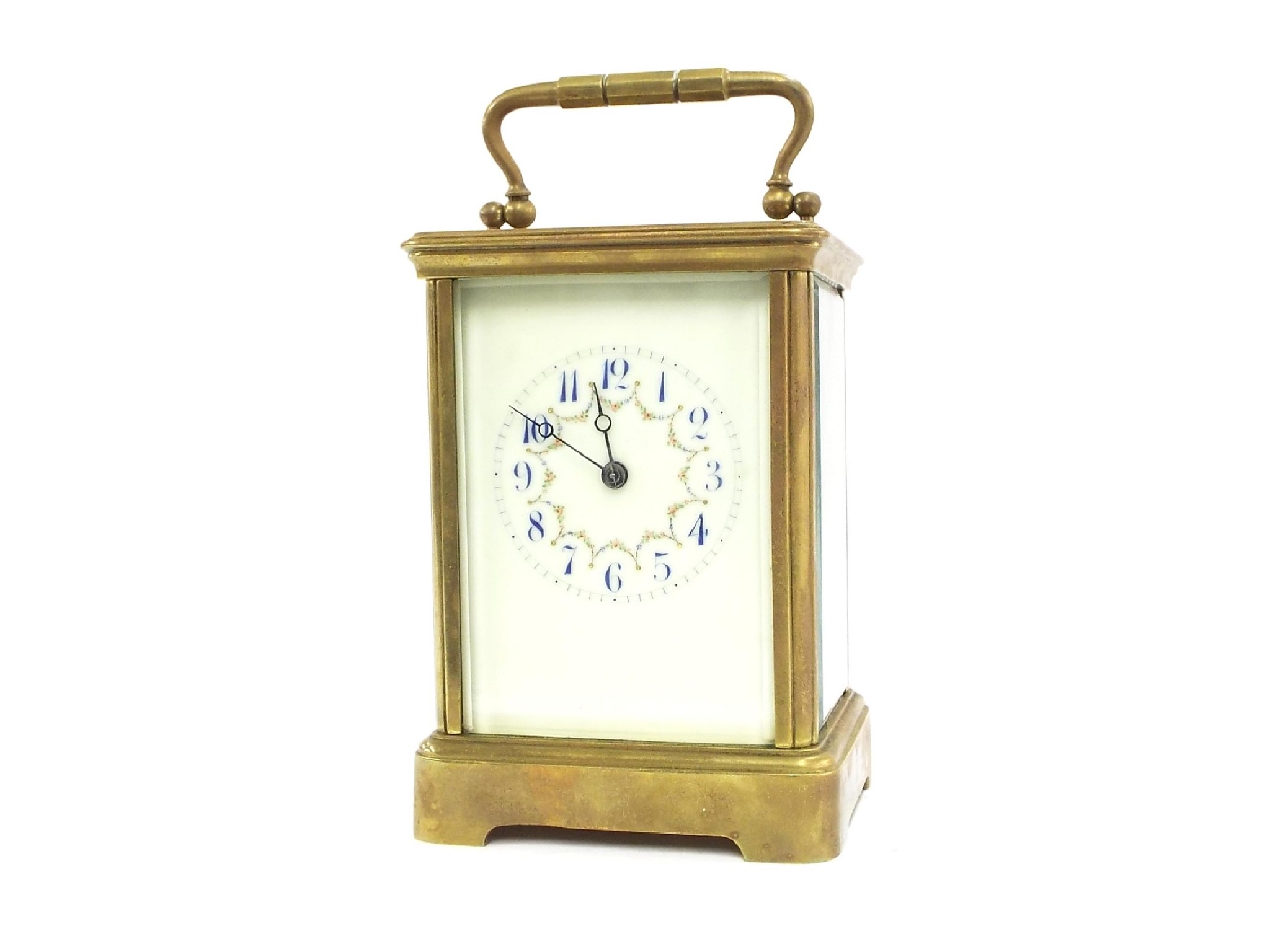 Appraisal: French carriage clock striking on a gong within a corniche