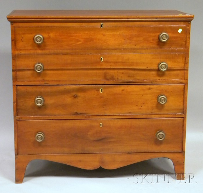 Appraisal: Country Cherry Blanket Chest over Two Long Drawers ht wd