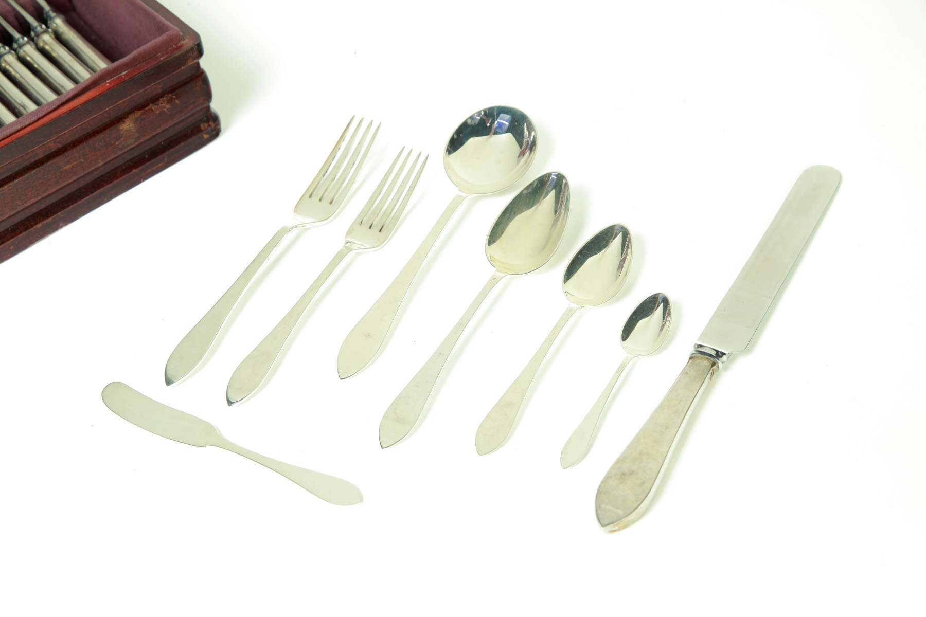 Appraisal: SET OF TIFFANY QUEEN ANNE PATTERN STERLING FLATWARE American mid