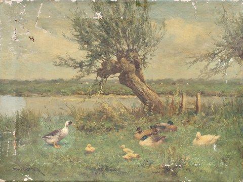 Appraisal: ARTZ Constant Dutch - Duck Family by the River with