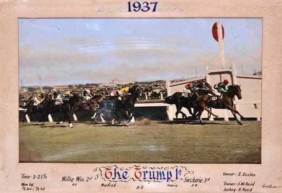 Appraisal: PHOTOGRAPH OF THE FINISH OF THE MELBOURNE CUP WON BY