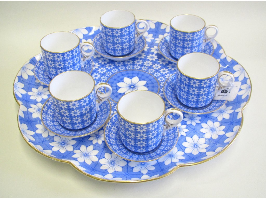 Appraisal: Six Royal Crown Derby Daisy pattern coffee cups and saucers