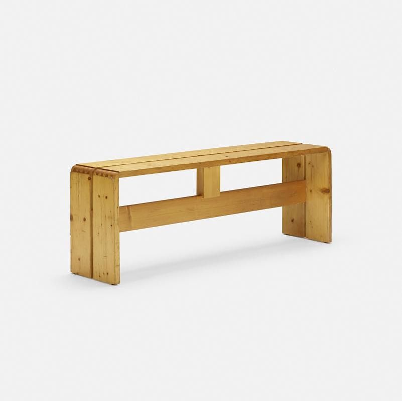 Appraisal: Charlotte Perriand bench from Les Arcs Savoie Charlotte Perriand bench