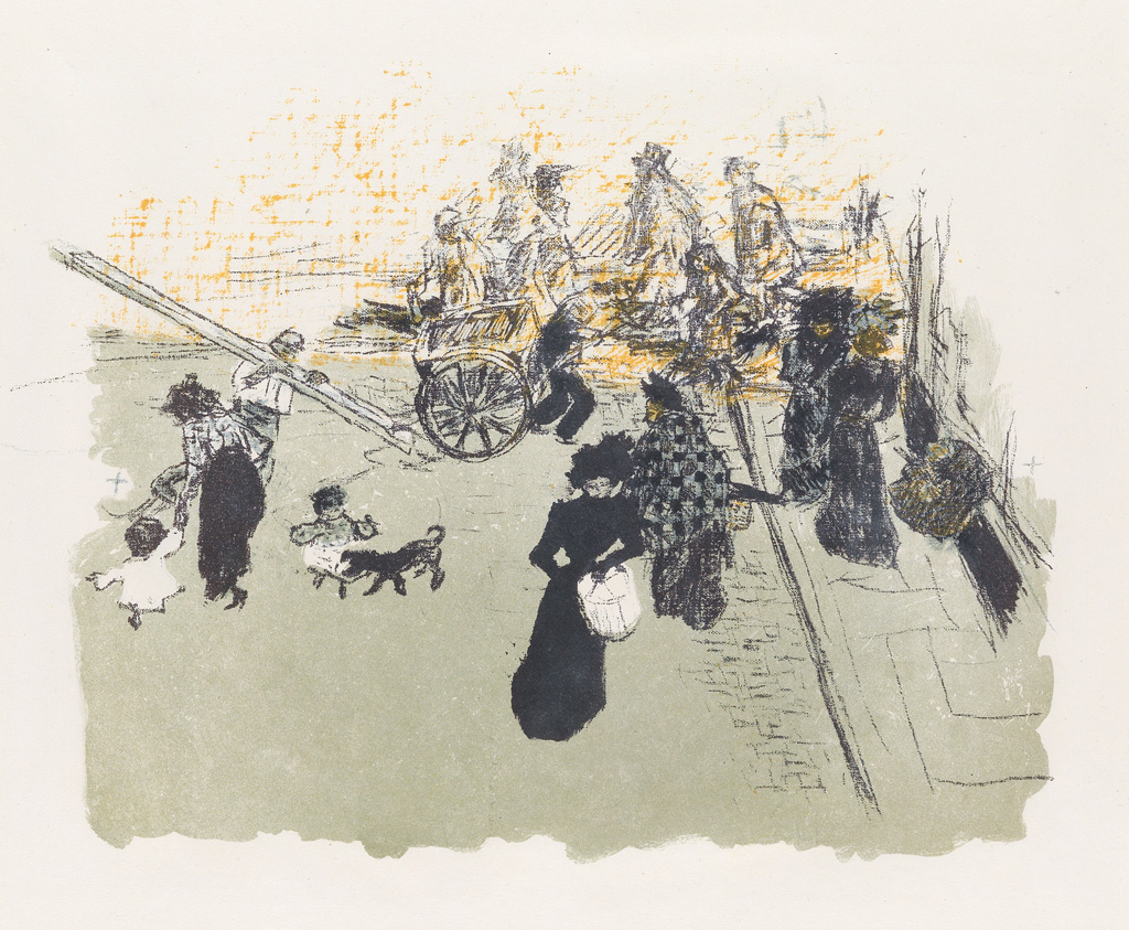 Appraisal: PIERRE BONNARD Coin de Rue Color lithograph on Chine volant