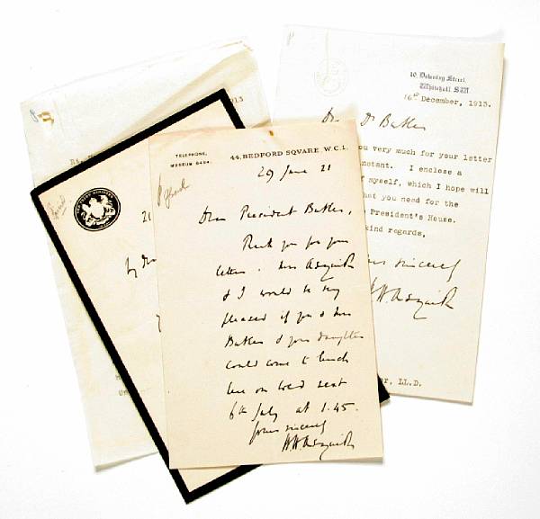 Appraisal: ASQUITH HERBERT HENRY - Autograph Letters Signed H H Asquith