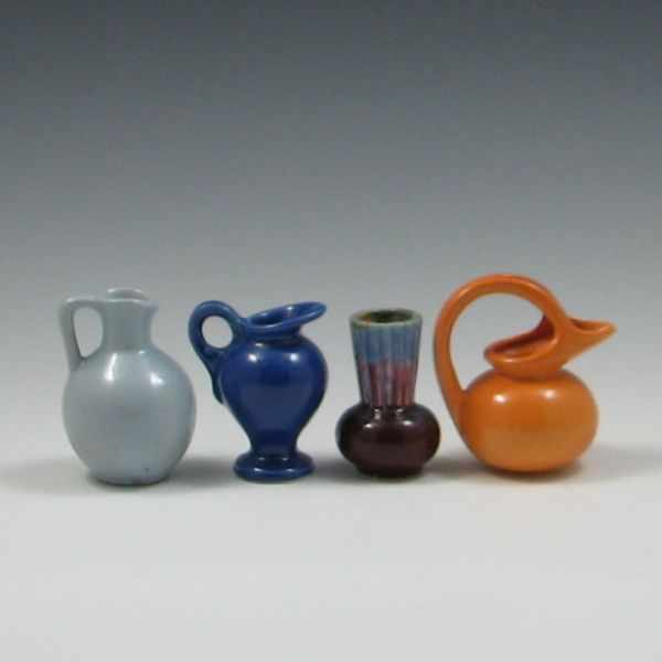 Appraisal: Four Miniature Vases left gray is unmarked excellent condition ''h