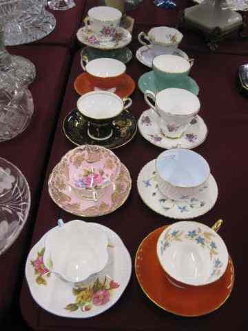 Appraisal: Collection of Porcelain Cups Saucers Shelley Paragon Aynsley more all