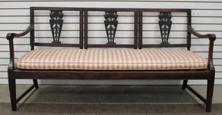 Appraisal: Antique Carved Continental Settee Antique Carved Continental Settee Width inches