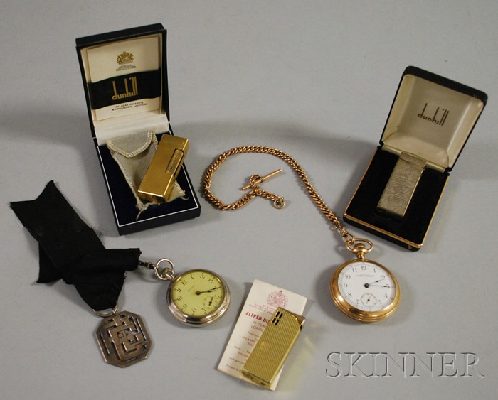 Appraisal: Group of Pocket Watches and Lighters an open face Waltham