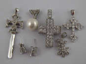 Appraisal: A quantity of white metal tests silver jewellery comprising three