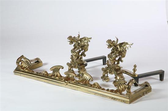 Appraisal: PAIR OF FIGURAL ANDIRONS WITH FENDER French late th-early th