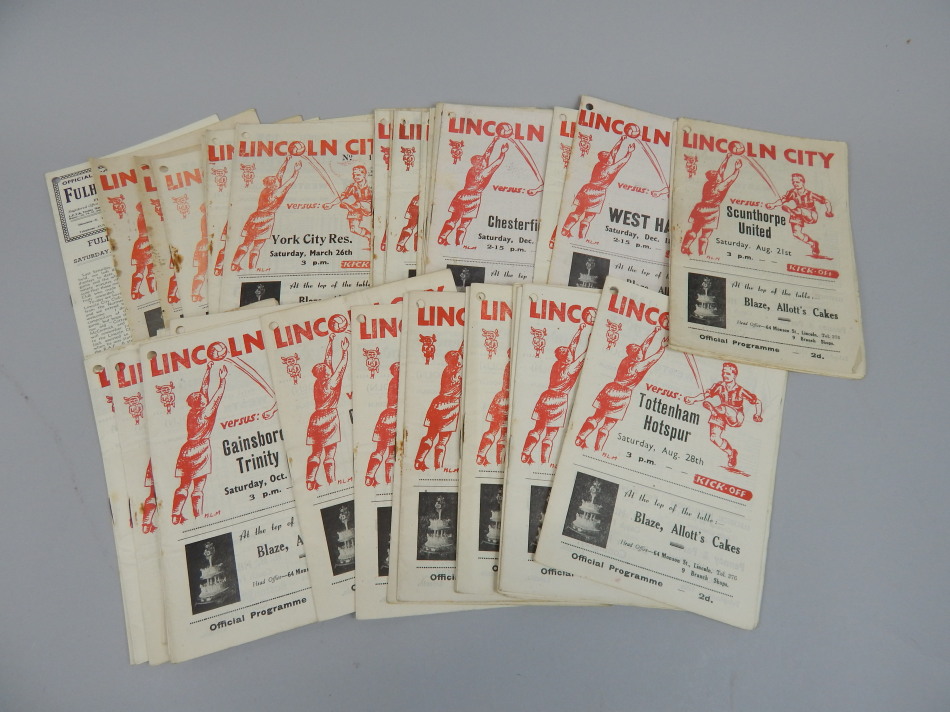 Appraisal: Lincoln City football programmes homes and two aways