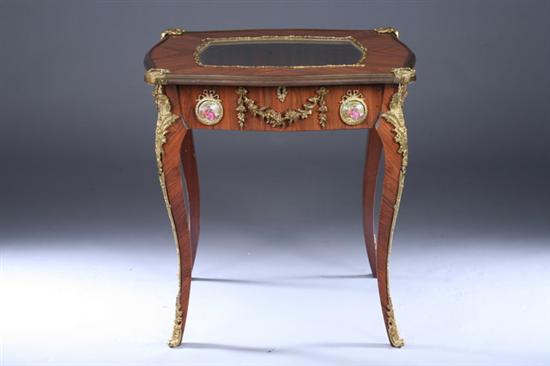 Appraisal: LOUIS XV STYLE TABLE-TOP VITRINE th century with gilt-metal mounts