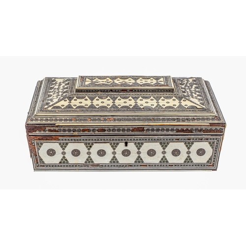 Appraisal: An Anglo-Indian sandalwood ivory and sadeli work box mid th