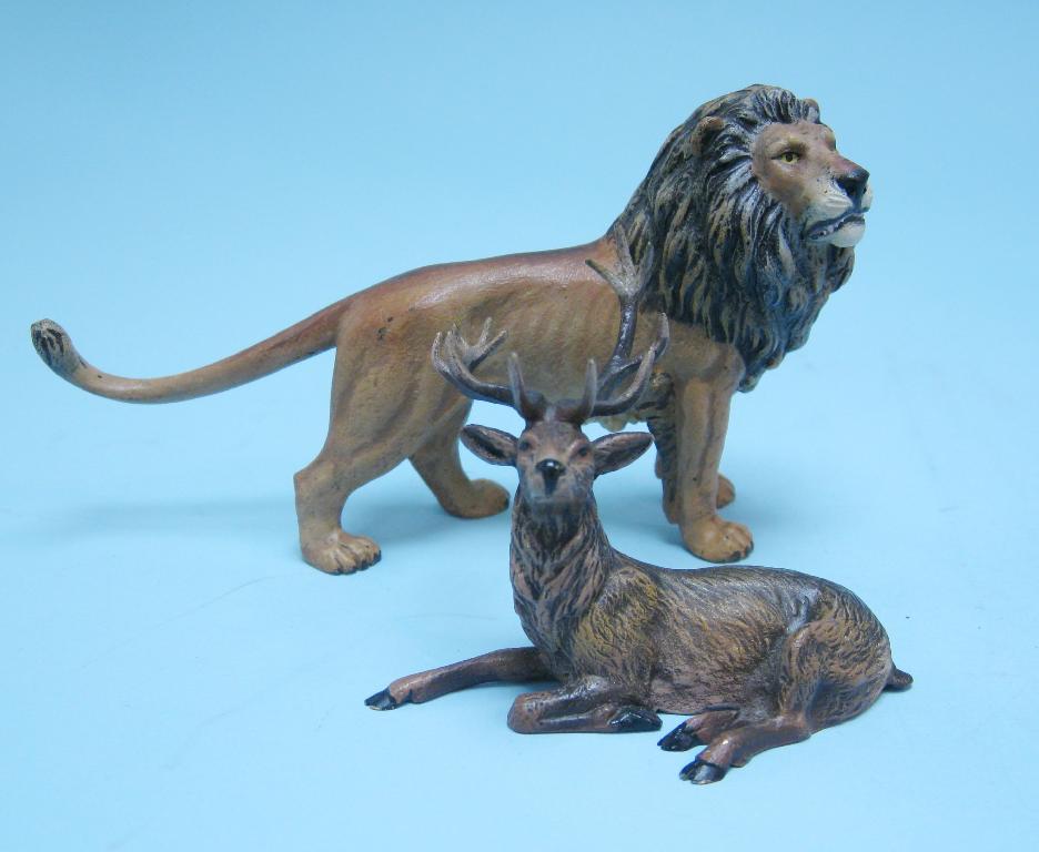 Appraisal: A Viennese painted bronze Figure of a lion in